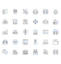 Group Associates Line Icons Collection Cohesion