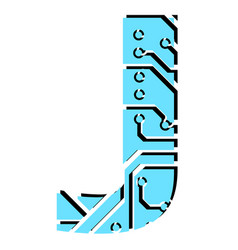 Latin Digital Letter J Perforated With Pcb