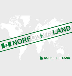 Norfolk Island Map Flag And Text