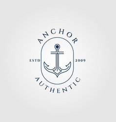 Anchor Linear Logo Icon And Symbol With Emblem