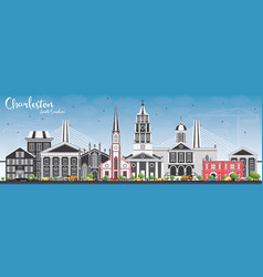 Charleston South Carolina Skyline With Gray