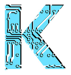 Latin Digital Letter K Perforated With Pcb