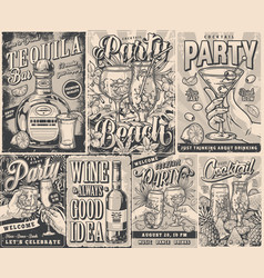 Beach Party Monochrome Set Poster