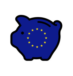 Flag Of European Union Piggy Bank Icon