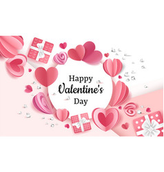 Valentine Day Background Paper Cut Hearts