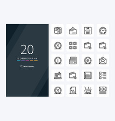 20 Ecommerce Outline Icon For Presentation