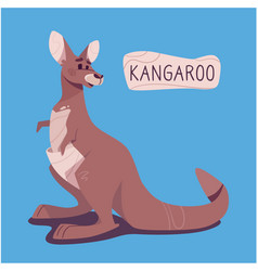 Australian Kangaroo In Cartoon Style