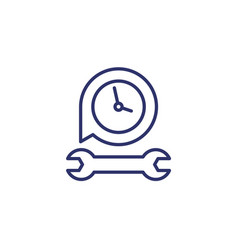 Maintenance Time Service Line Icon