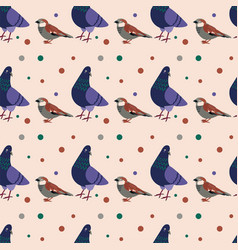 Pattern With Sparrow Dove Pigeon Bird