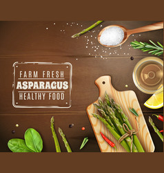 Realistic Asparagus Wood Background