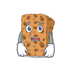 Afraid Granola Bar Mascot Cartoon