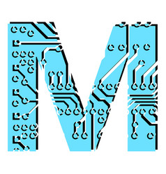 Latin Digital Letter M Perforated With Pcb