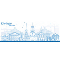 Outline Charleston South Carolina Skyline