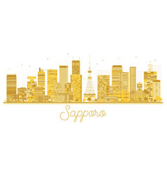 Sapporo Japan City Skyline Golden Silhouette