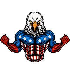 Strong American Eagle Cartoon Character