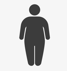 Fat Man Icon On White Background