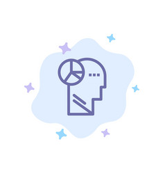 Graph Head Mind Thinking Blue Icon On Abstract