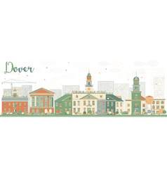 Abstract Dover Skyline With Color Buildings