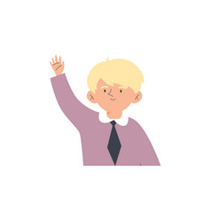 Child Waving Hand Half-length Portrait Flat