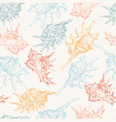 Graphic seashells pattern Royalty Free Vector Image