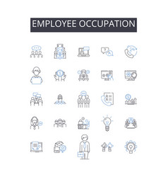 Employee Occupation Line Icons Collection