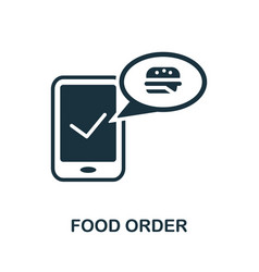 Food Order Icon Monochrome Sign From Take Away