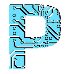 Latin Digital Letter P Perforated With Pcb