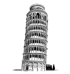 Leaning Tower Of Pisa Abstract Sketch Hand Drawn