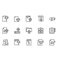 Legal Documents Line Icons