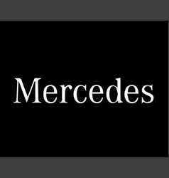 Mercedes Benz Brand Logo Symbol Name White Design