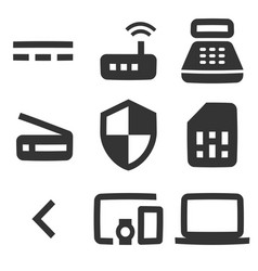 Set Of 9 Icons Hardware Of Thin Line Icons