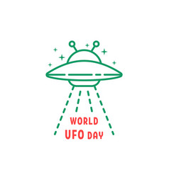 Thin Line World Ufo Day Icon