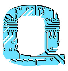 Latin Digital Letter Q Perforated With Pcb