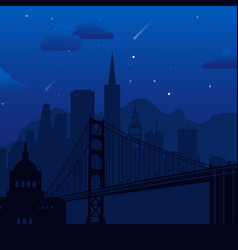 San Francisco Usa Famous City Scape Background