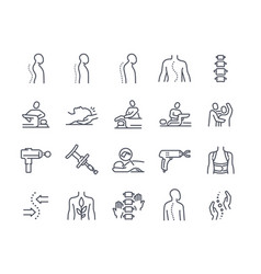 Chiropractic Line Icon Set