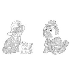 Coloring Pages With Halloween And Pug Dog