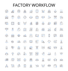 Factory Workflow Outline Icons Collection