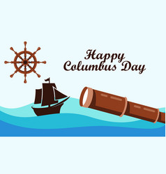 Hand Drawn Flat Columbus Day Background