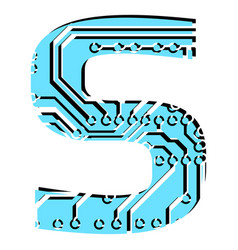 Latin Digital Letter S Perforated With Pcb