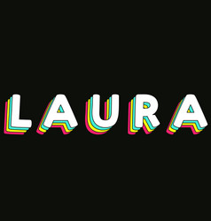 Laura - Retro Rainbow Typography Faded Style