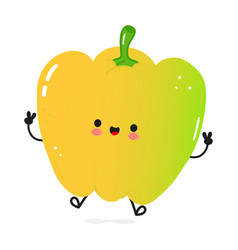 Colored Bell Pepper Jumping Character Hand