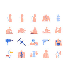 Colorful Set Of Chiropractic Icons