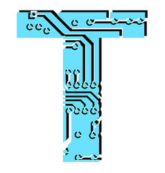 Latin Digital Letter T Perforated With Pcb