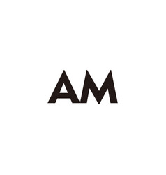 Letter Am Outline Geometric Symbol Simple Logo