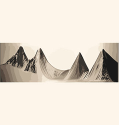 Vintage Monochrome Mountain Range Banner