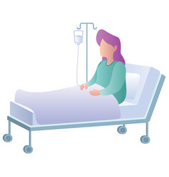 Woman lying in hospital bed - cartoon people Vector Image