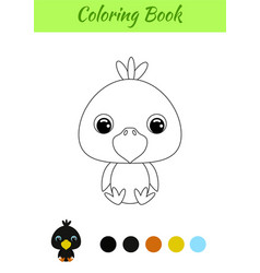 Coloring Book Little Baby Raven Sitting