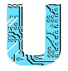 Latin Digital Letter U Perforated With Pcb