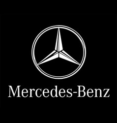 Mercedes Benz Brand Logo Symbol White With Name