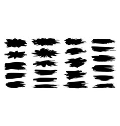 Set Of Black Paint Ink Brush Strokes Brushes